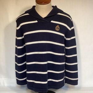 Lauren Ralph Lauren Navy Blue and White Striped Sailing Sweater Men’s Size XL
